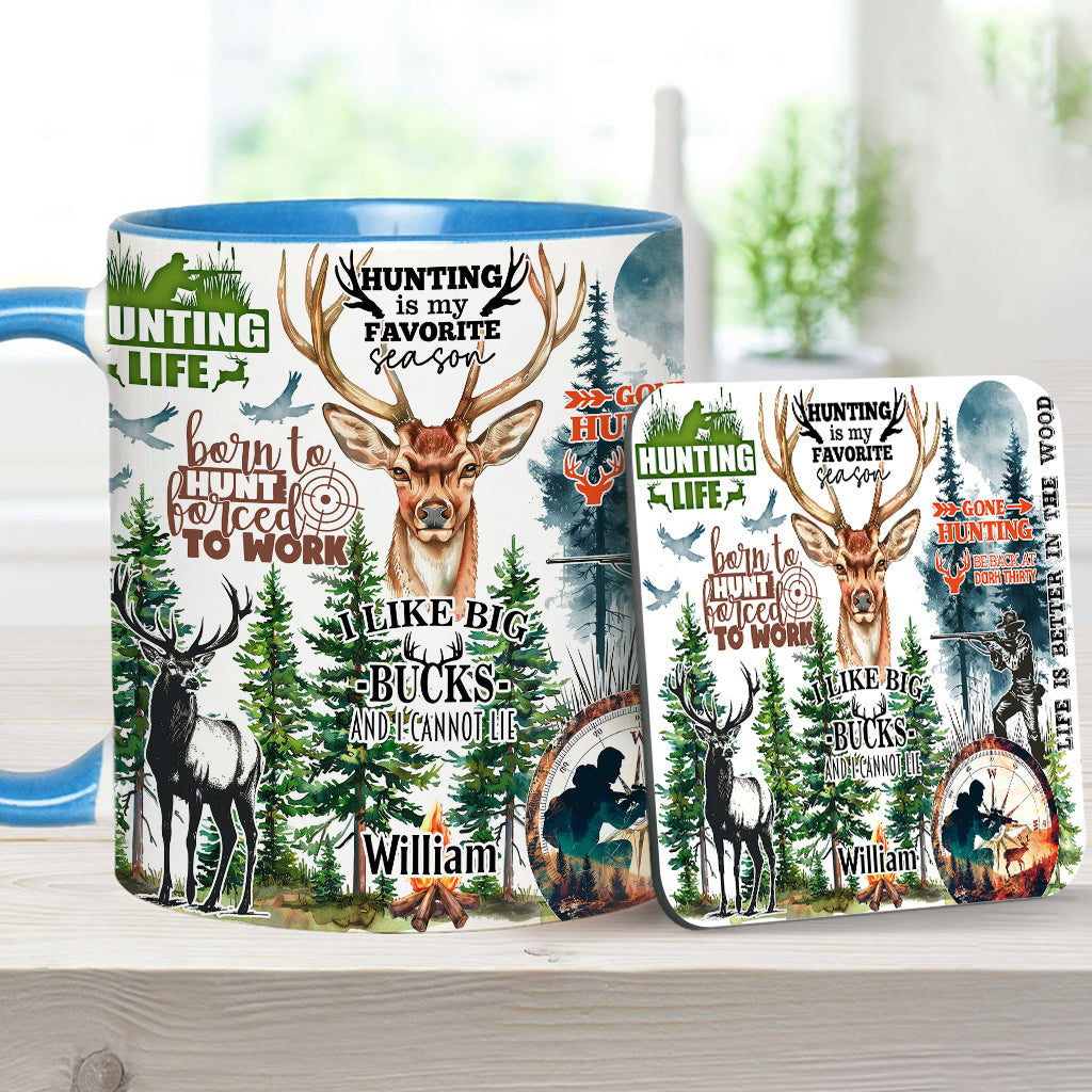 Liebe zur Jagd – Personalisierte Tasse mit Jagdmotiv