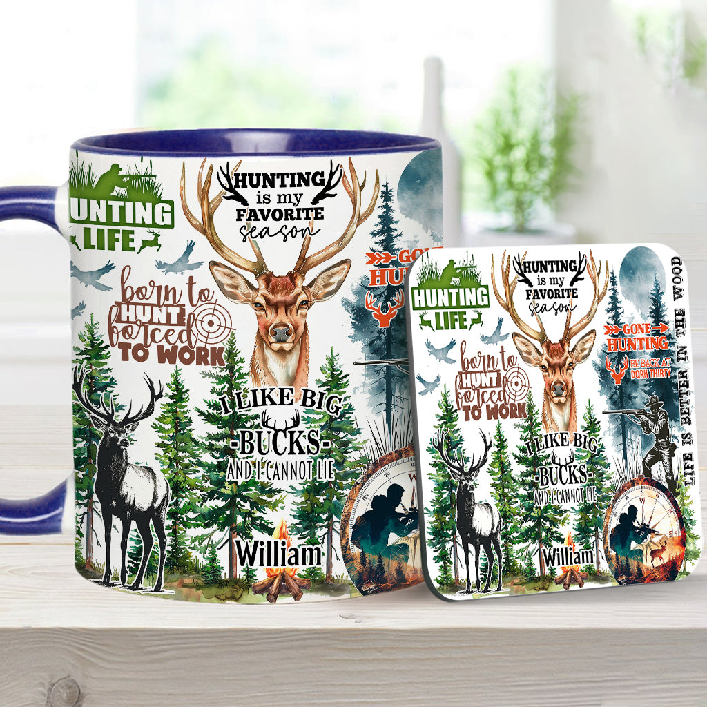 Liebe zur Jagd – Personalisierte Tasse mit Jagdmotiv