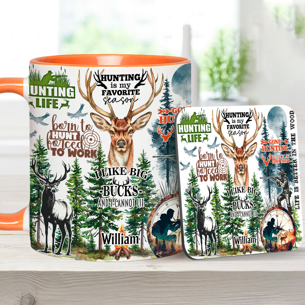 Liebe zur Jagd – Personalisierte Tasse mit Jagdmotiv