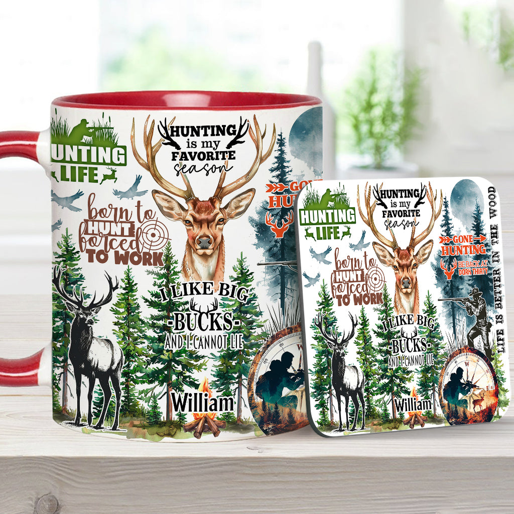 Liebe zur Jagd – Personalisierte Tasse mit Jagdmotiv