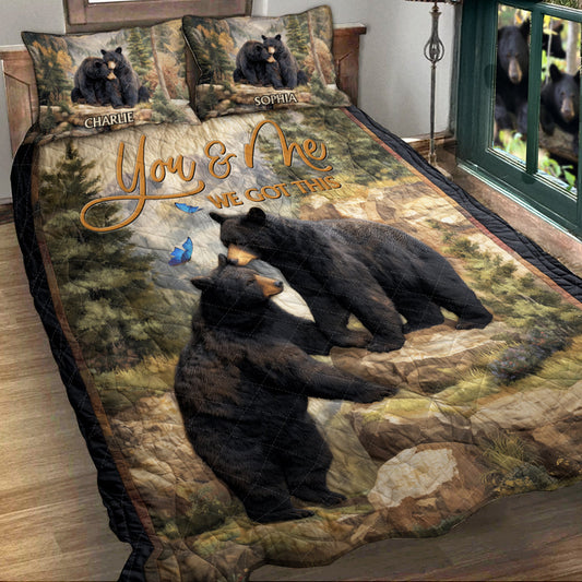 Du und ich, wir schaffen das – Personalisiertes Jagd-Quilt-Set