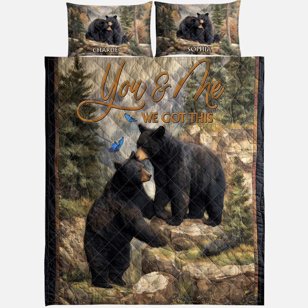 Du und ich, wir schaffen das – Personalisiertes Jagd-Quilt-Set
