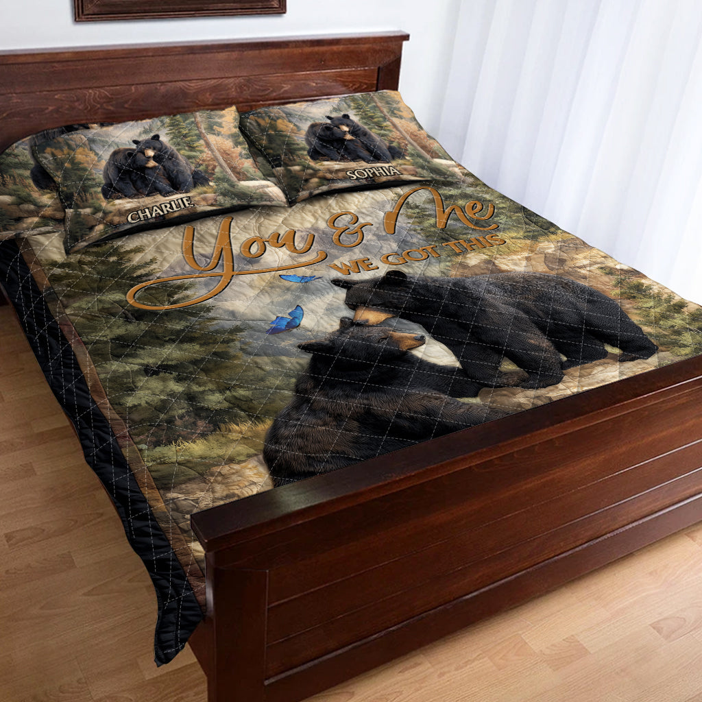 Du und ich, wir schaffen das – Personalisiertes Jagd-Quilt-Set