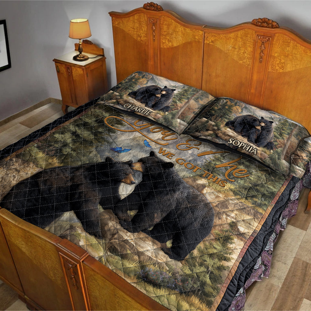 Du und ich, wir schaffen das – Personalisiertes Jagd-Quilt-Set