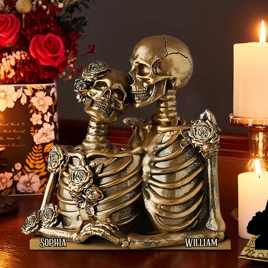 Ich gehöre dir – Personalisierte Acrylplakette in Totenkopfform