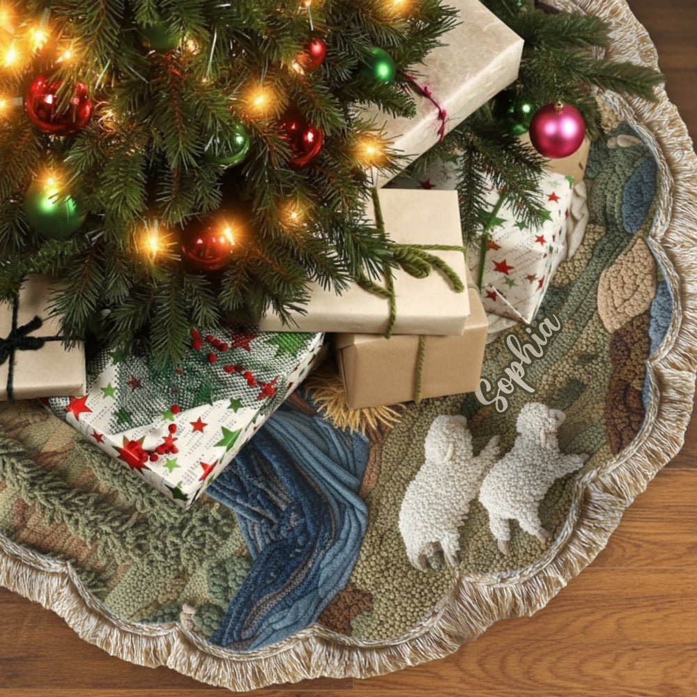 Nativity Moment - Personalized Christian Shaped Tree Skirt