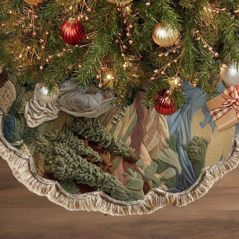 Nativity Moment - Personalized Christian Shaped Tree Skirt