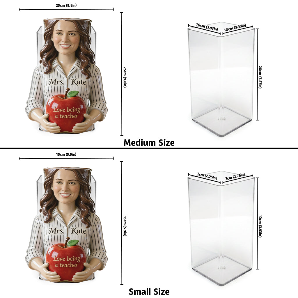 Custom Any Photo Thank You For Helping Me Grow - Personalized Teacher Acrylic Pot