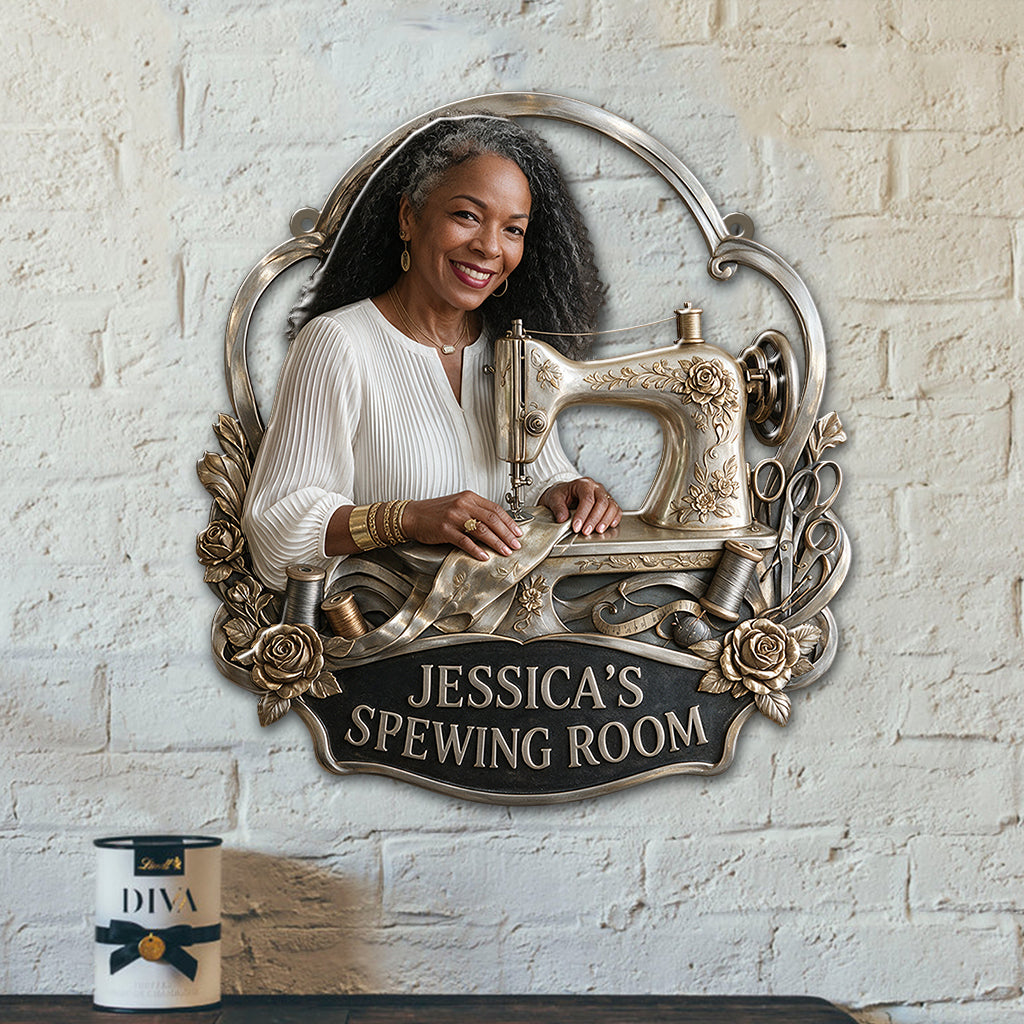 My Sewing Room - Personalized Sewing 3D Printed Cut Metal Sign