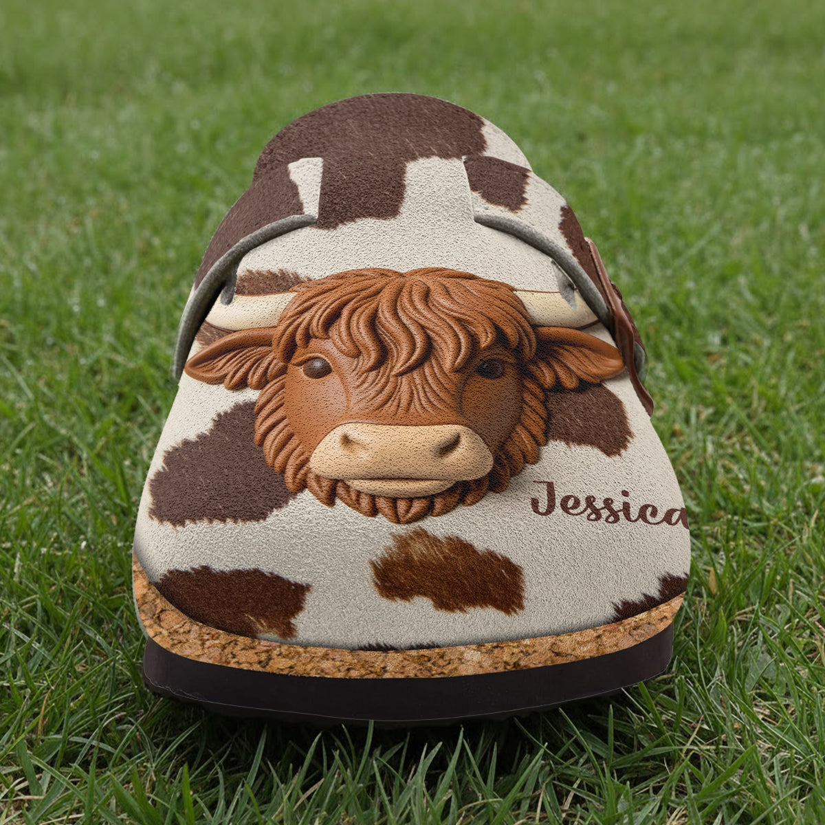 Love Cow - Personalized Highland Cow Clogs With Arch Support