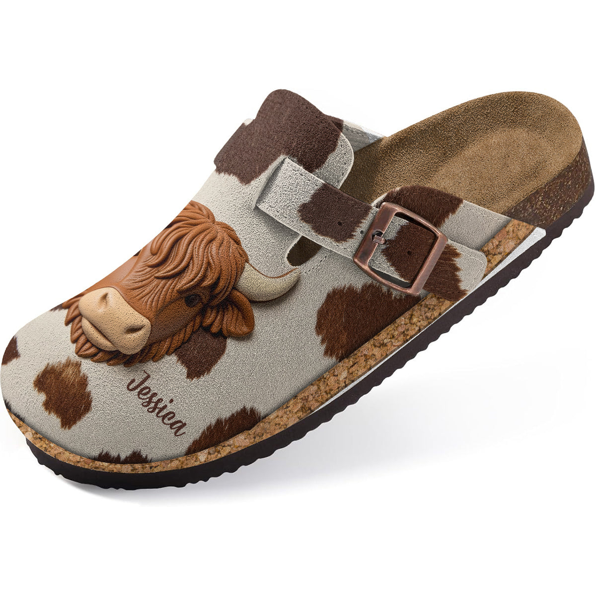 Love Cow - Personalized Highland Cow Clogs With Arch Support