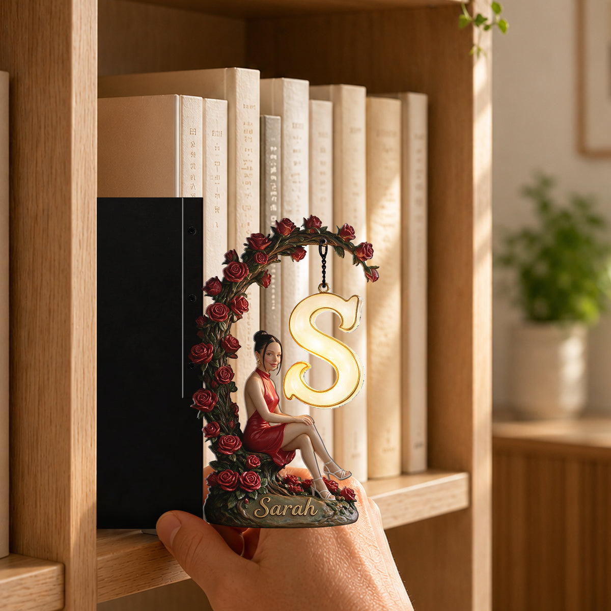 Any Photo With Initial Lamp - Personalized Self Love Bookshelf Lamp