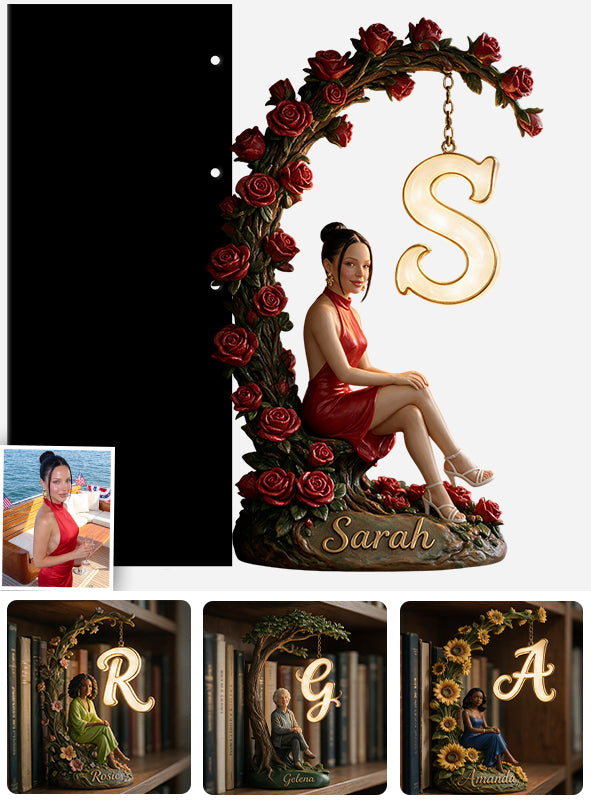 Any Photo With Initial Lamp - Personalized Self Love Bookshelf Lamp