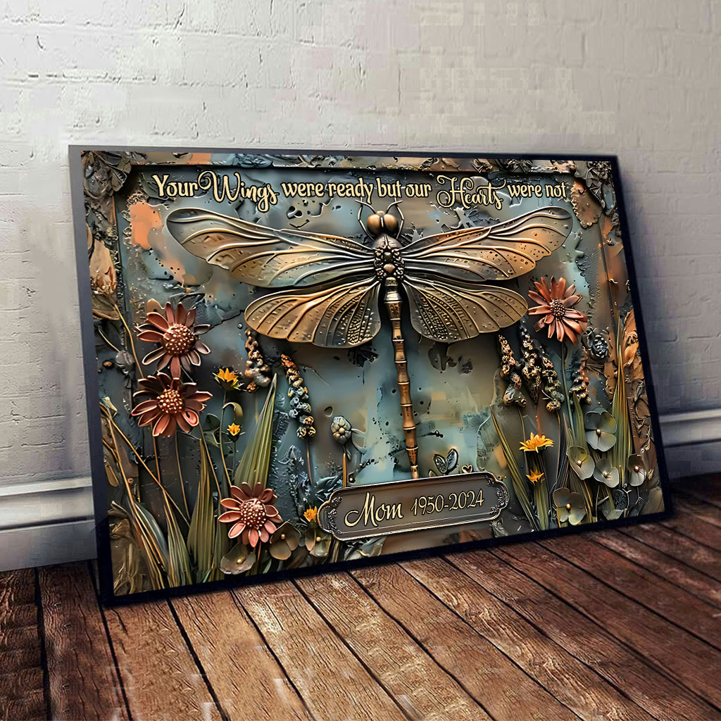 Deine Flügel waren bereit, doch unsere Herzen nicht – Personalisierte Gedenkleinwand und Poster