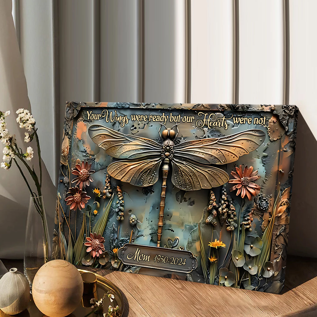 Deine Flügel waren bereit, doch unsere Herzen nicht – Personalisierte Gedenkleinwand und Poster