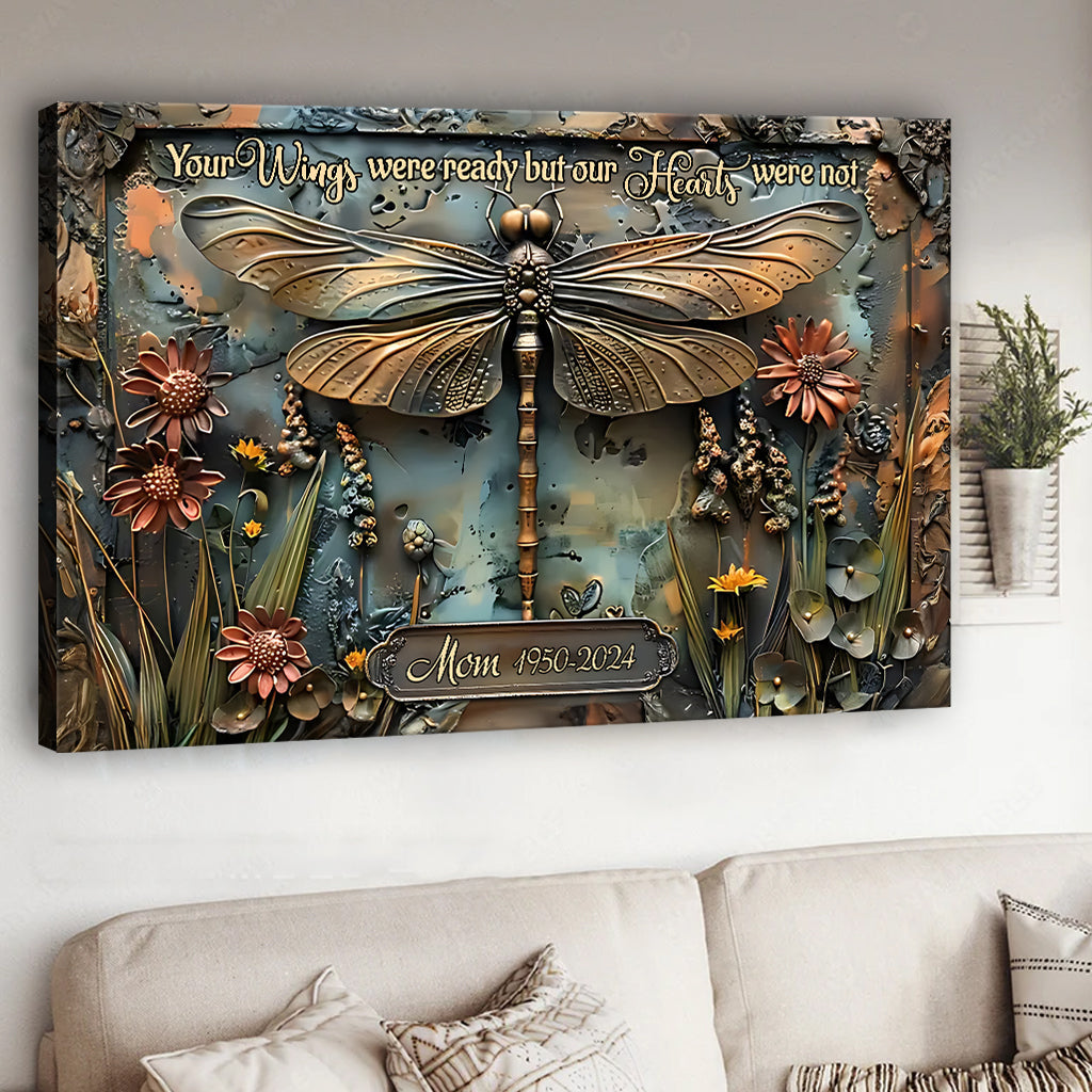 Deine Flügel waren bereit, doch unsere Herzen nicht – Personalisierte Gedenkleinwand und Poster