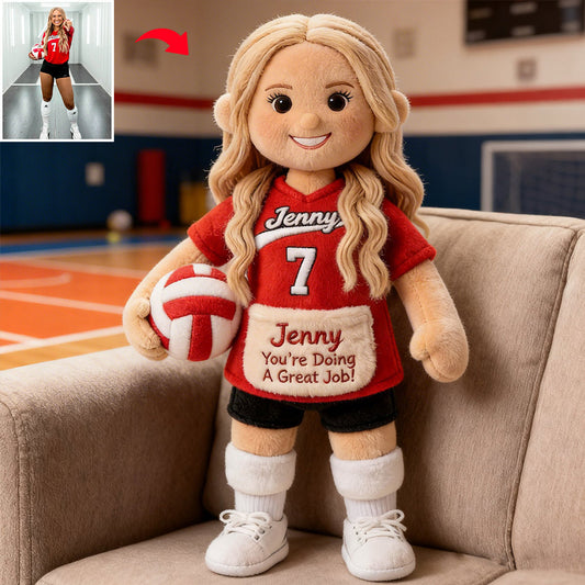 Du machst das super! – Personalisiertes Volleyball-Kissen aus hochwertigem Kunstfell