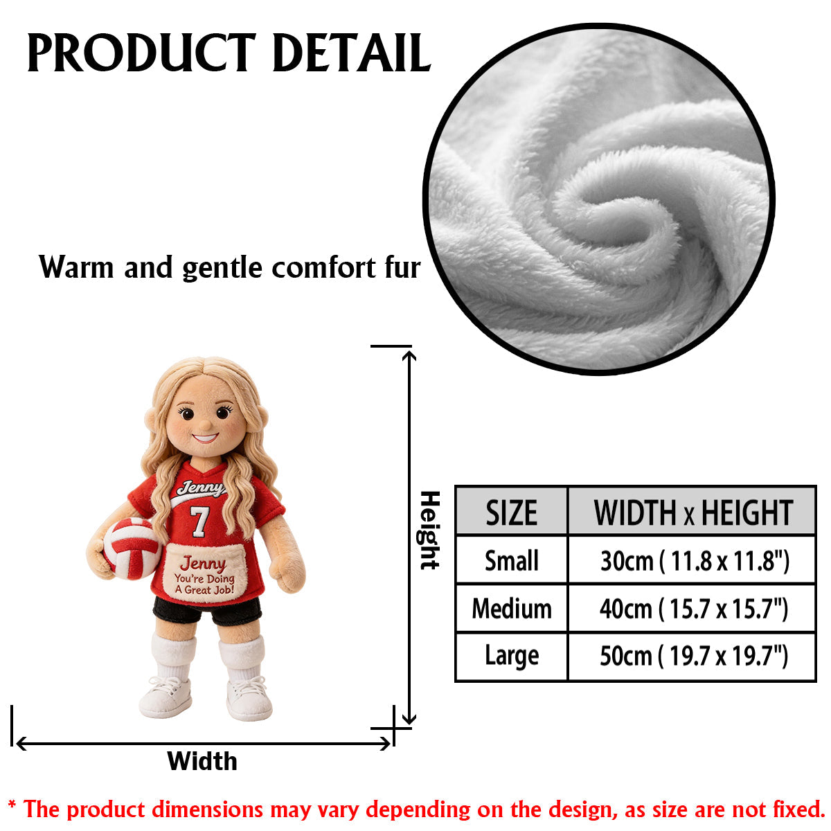 Du machst das super! – Personalisiertes Volleyball-Kissen aus hochwertigem Kunstfell