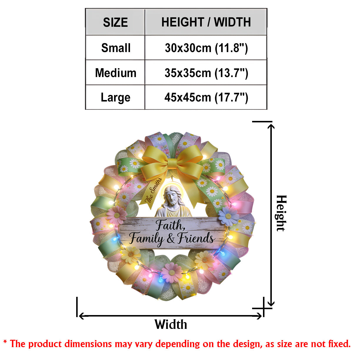 Faith, Family, Friends - Personalized Christian LED Light Acrylic Sign