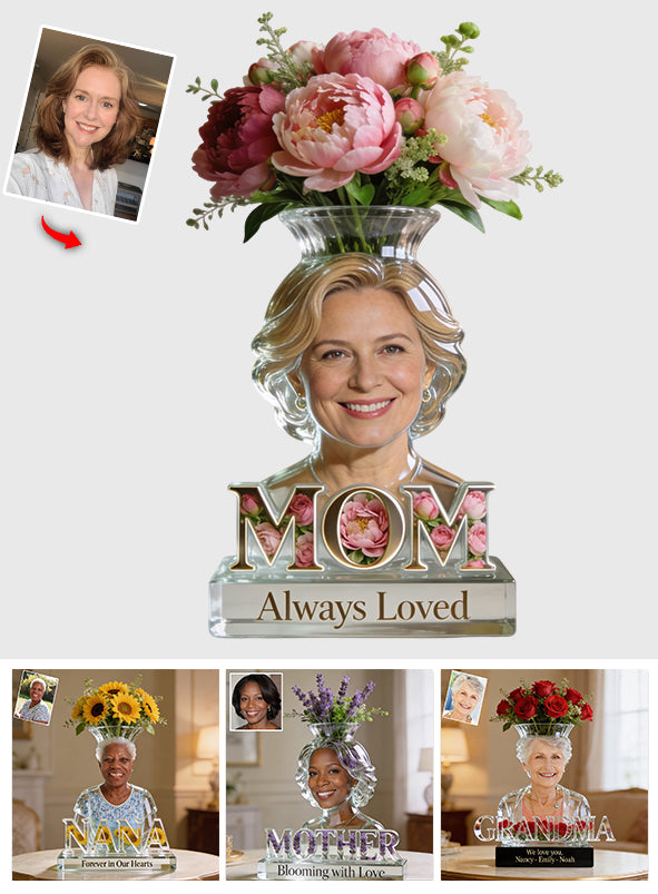 Personalisierter Mutter-Acryltopf - Mama Oma Blume Blüte