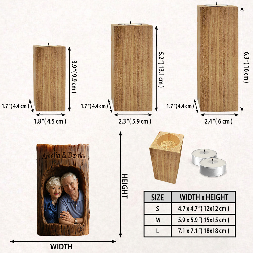 You & Me, We Got This - Personalized Couple Custom Shape Wooden Candle Holder