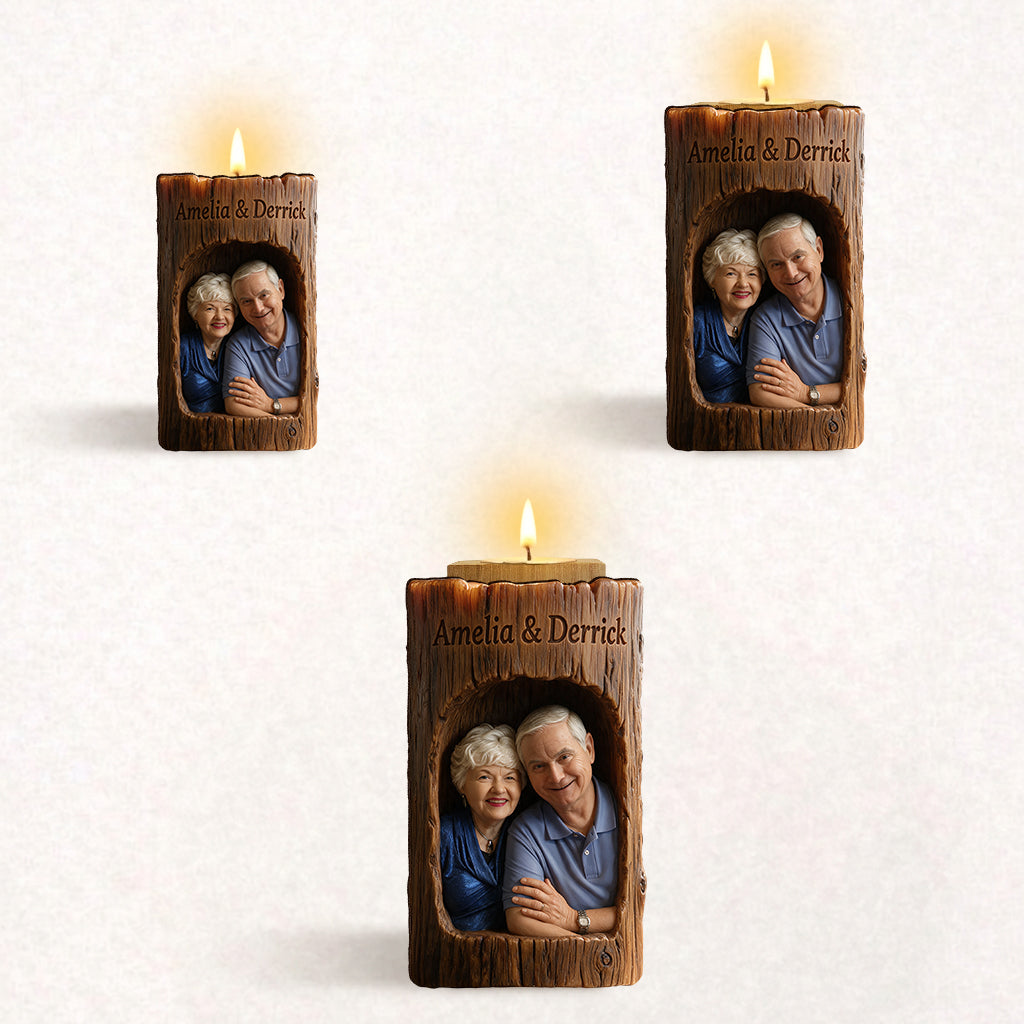 You & Me, We Got This - Personalized Couple Custom Shape Wooden Candle Holder