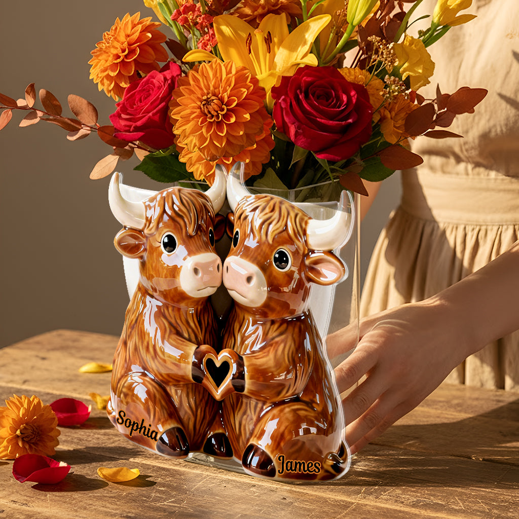 You & Me We Got This - Personalized Highland Cow Acrylic Pot