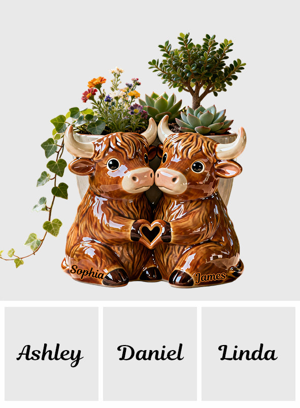 You & Me We Got This - Personalized Highland Cow Acrylic Pot