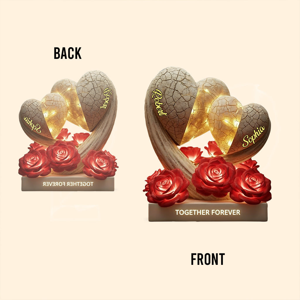 Für immer zusammen – personalisierte Acrylplakette in individueller Pärchenform