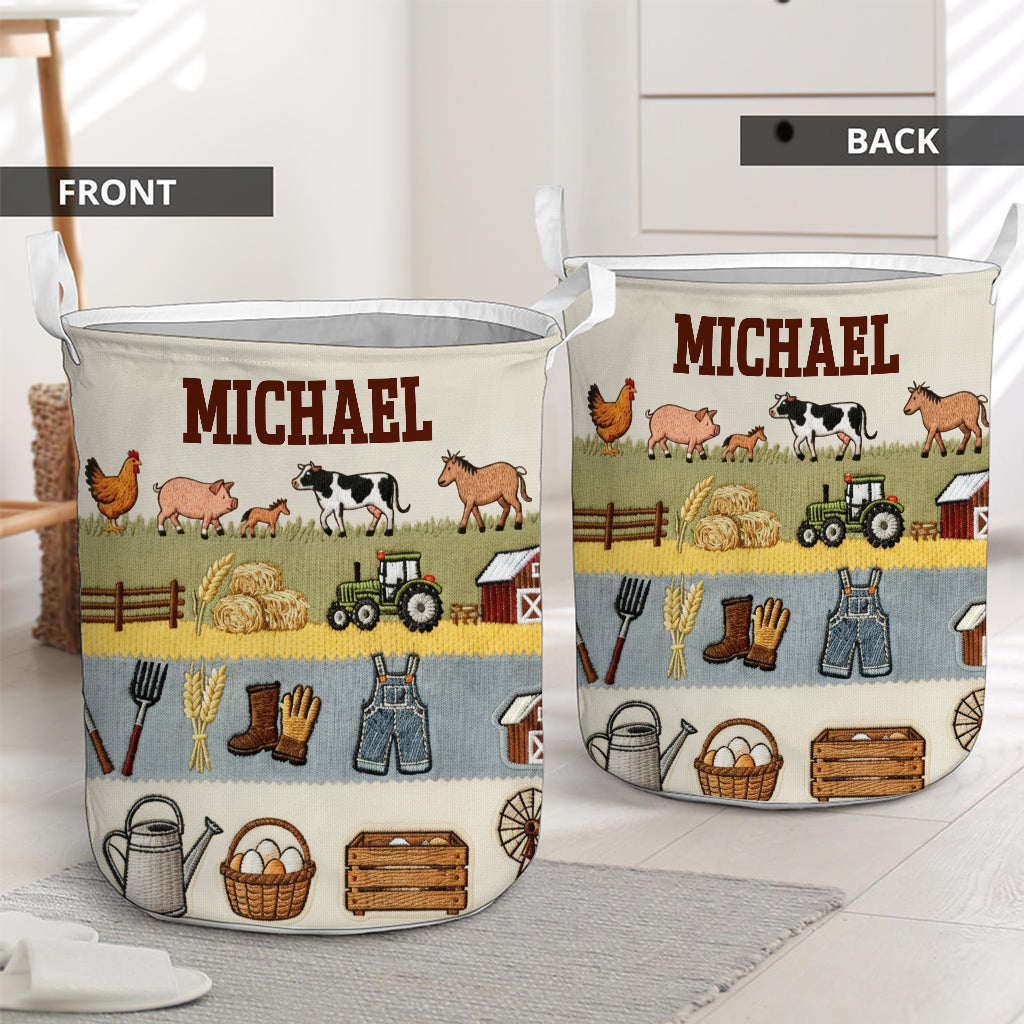 Landleben – Personalisierter Aufbewahrungskorb für Landwirte