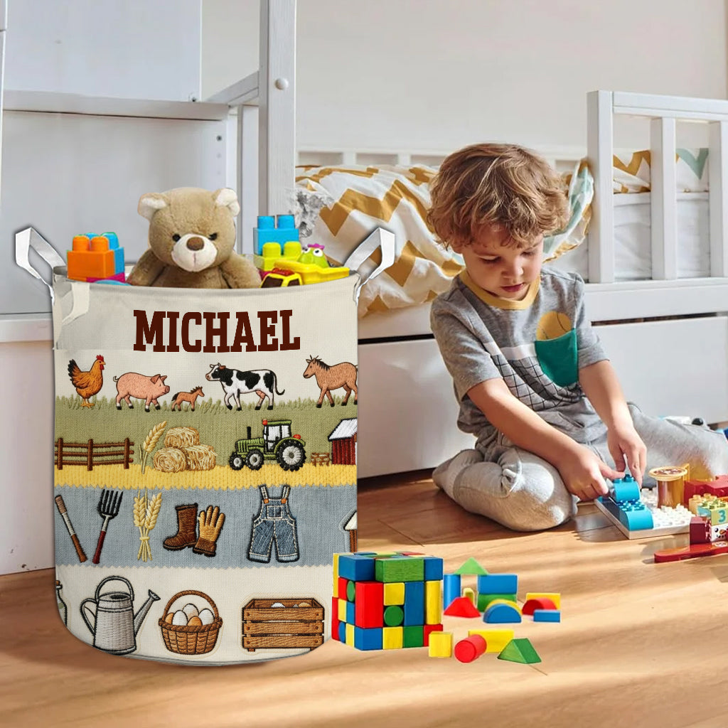 Landleben – Personalisierter Aufbewahrungskorb für Landwirte