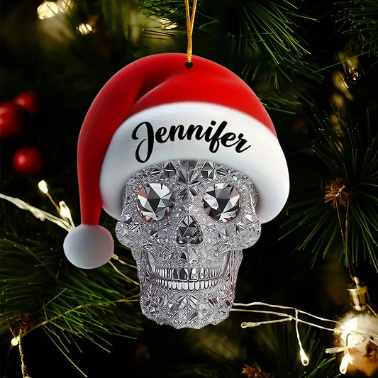 Frohe Weihnachten – Personalisierter Totenkopf-Weihnachtsschmuck