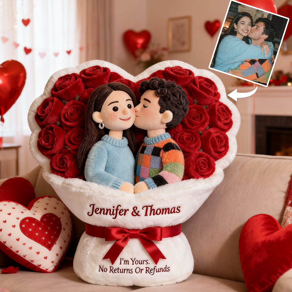 You & Me We Got This - Personalized Couple Faux Fur Shaped Pillow