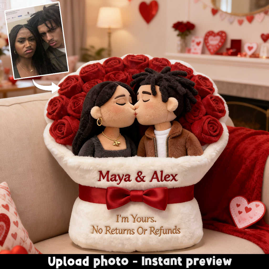 You & Me We Got This - Personalized Couple Faux Fur Shaped Pillow