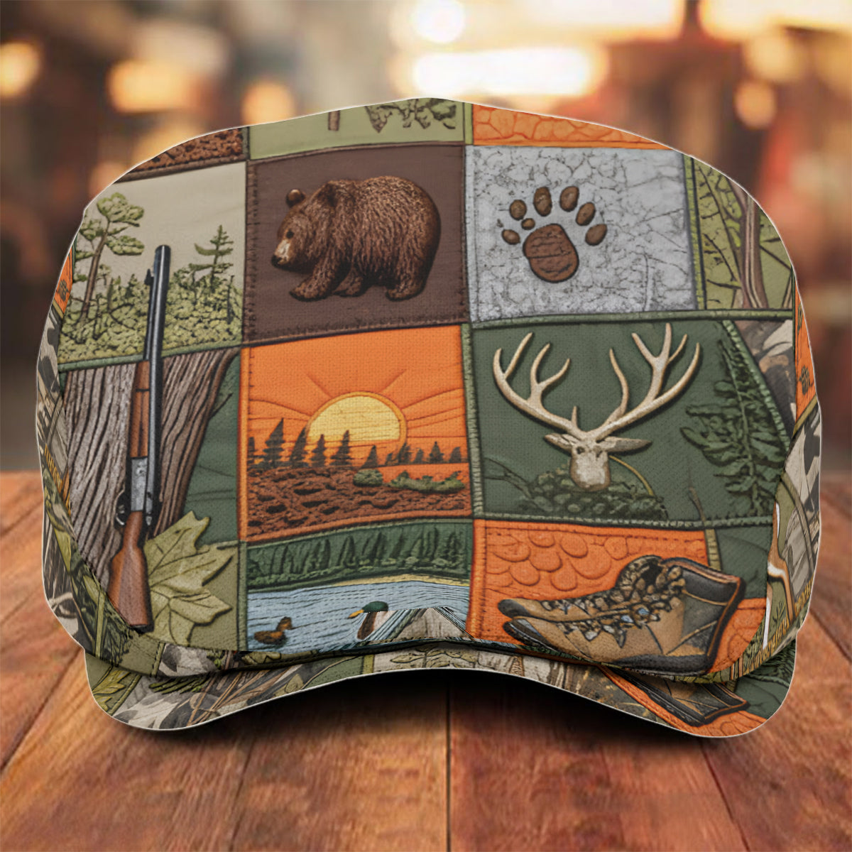 Hunting Panorama - Personalized Hunting Newsboy Cap