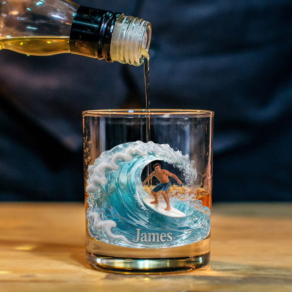 Liebe Surfen - Personalisierbares Whiskeyglas