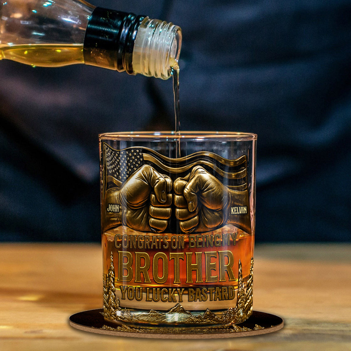 Glückwunsch, dass du mein Bruder bist – personalisiertes Whiskyglas für Geschwister