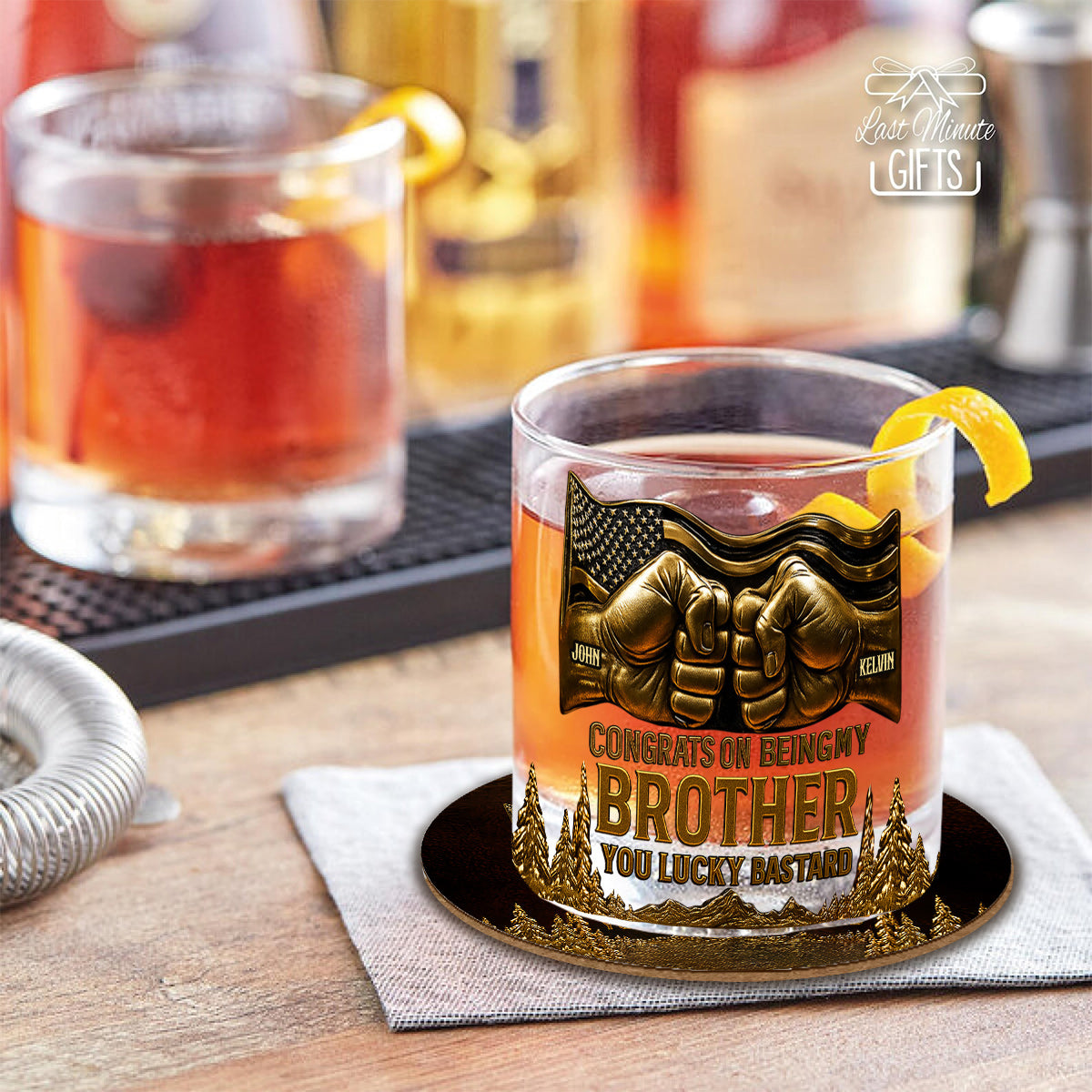 Glückwunsch, dass du mein Bruder bist – personalisiertes Whiskyglas für Geschwister