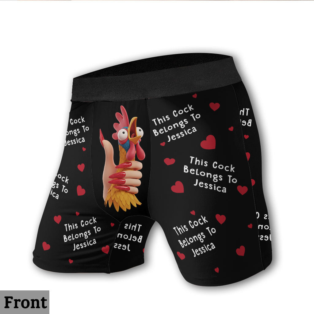 Dieser Hahn gehört ihr – personalisierte Boxershorts für Paare