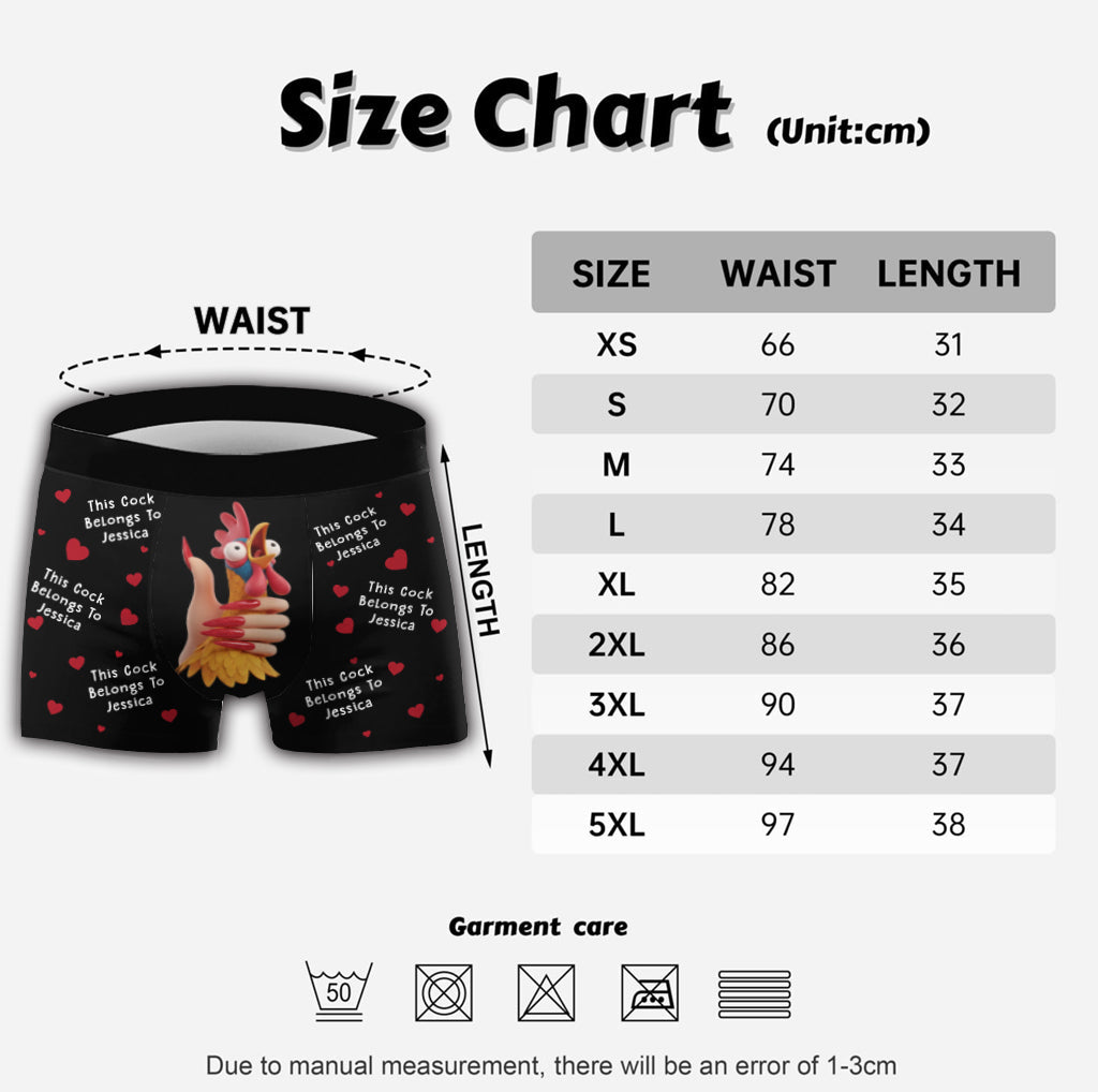 Dieser Hahn gehört ihr – personalisierte Boxershorts für Paare