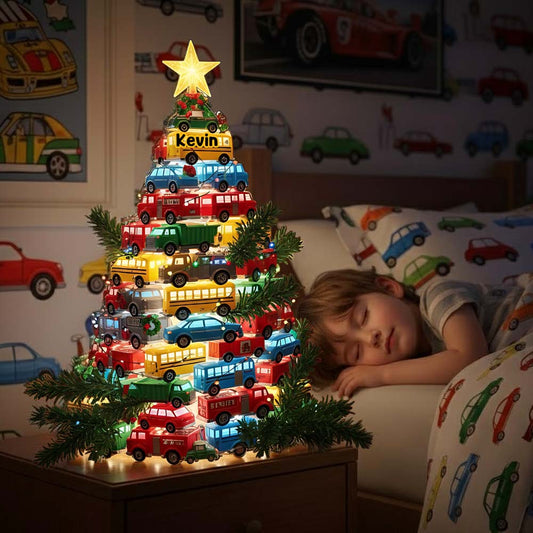 Cars Christmas - Personalized Kid Acrylic LED Night Light