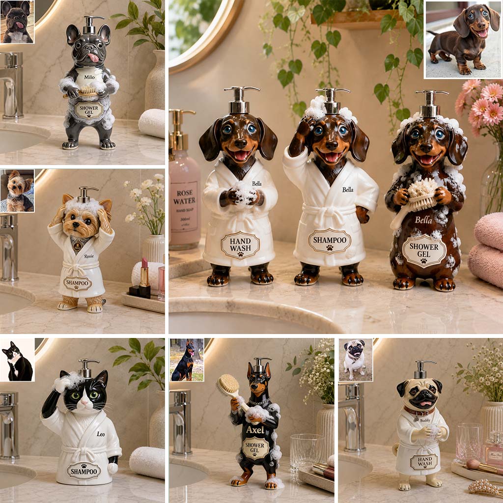 Lustige Haustierfotos - Personalisierter Hundepumpenspender