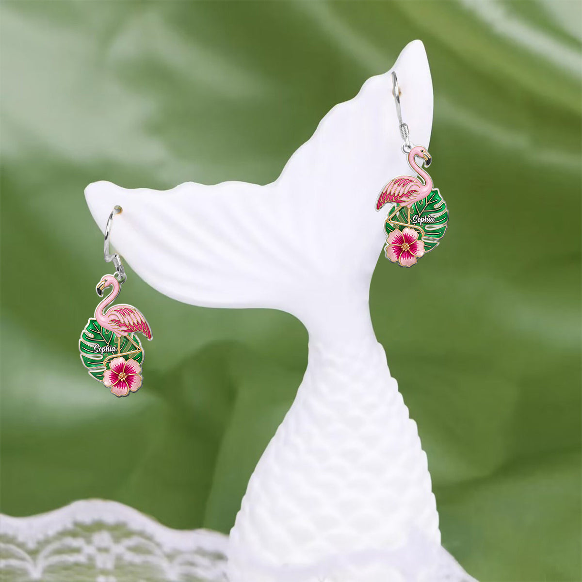 Sommerflamingo – Personalisierte Flamingo-Ohrringe