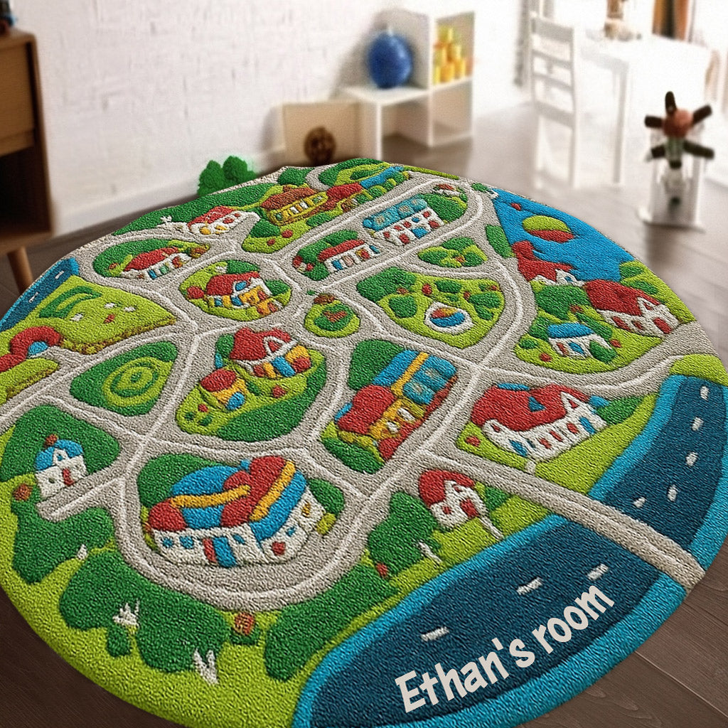 Kids City Road - Personalized Kid Non-Slip Tufted Rug
