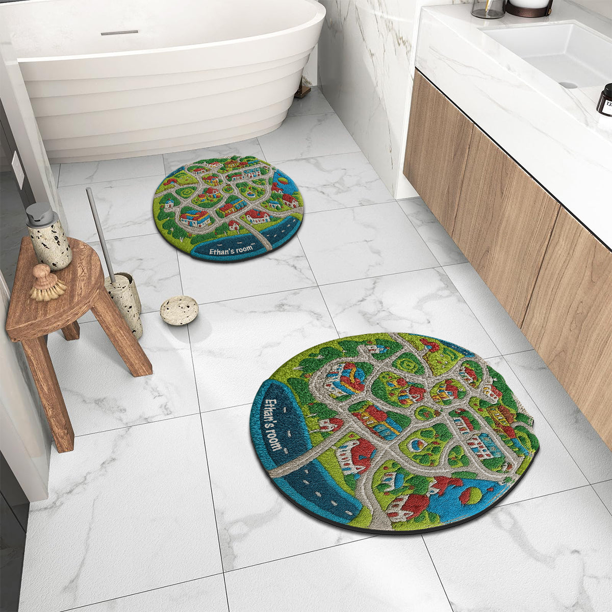 Kids City Road - Personalized Kid Non-Slip Tufted Rug