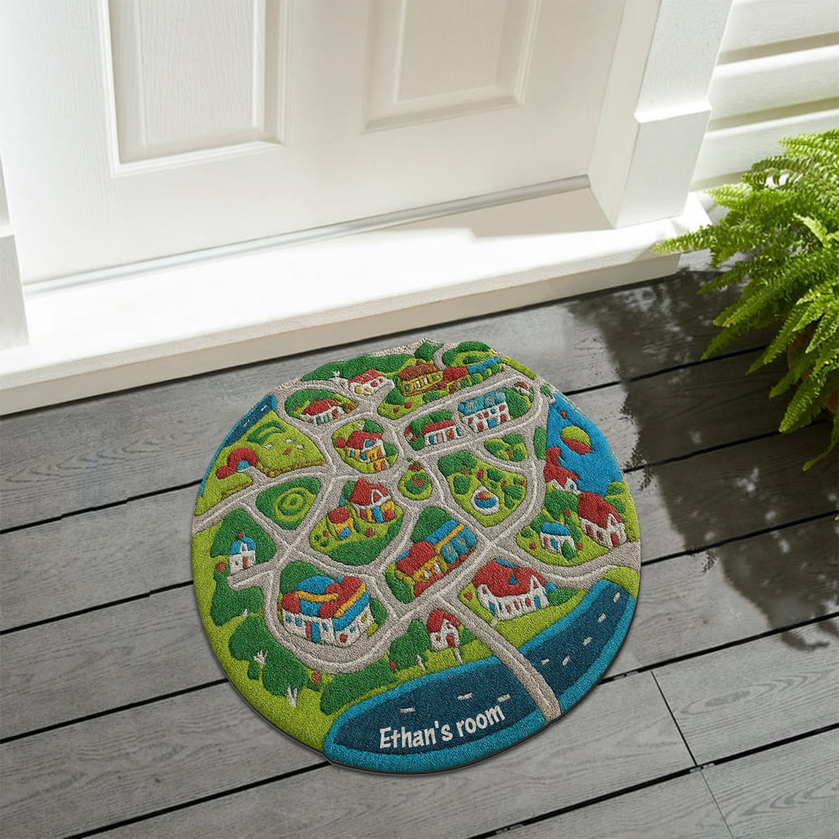 Kids City Road - Personalized Kid Non-Slip Tufted Rug