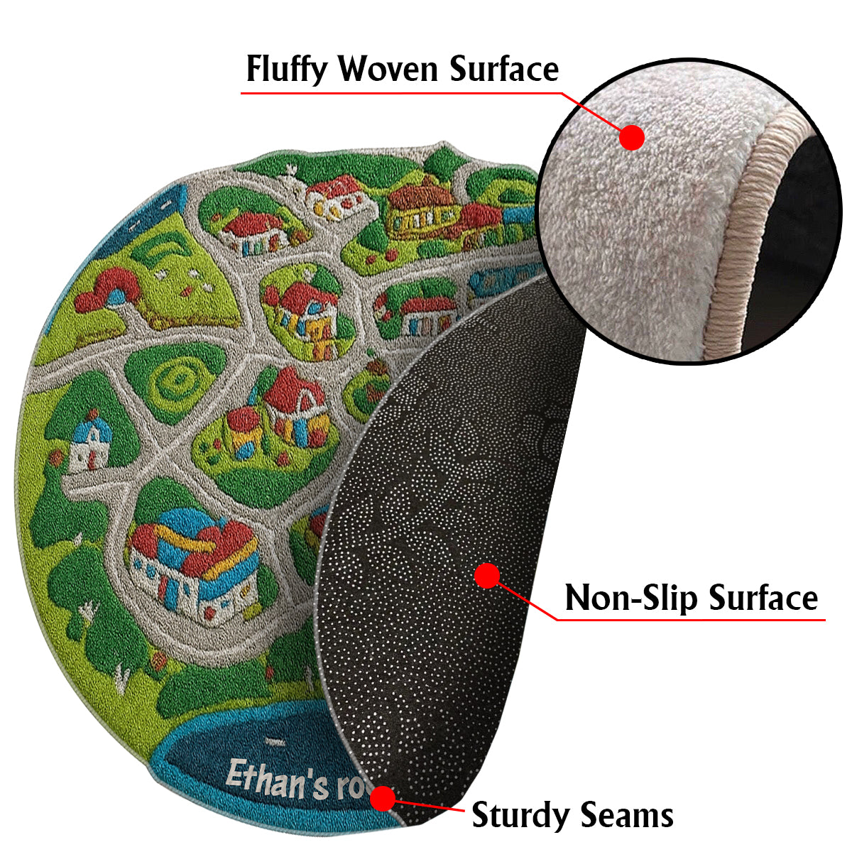 Kids City Road - Personalized Kid Non-Slip Tufted Rug