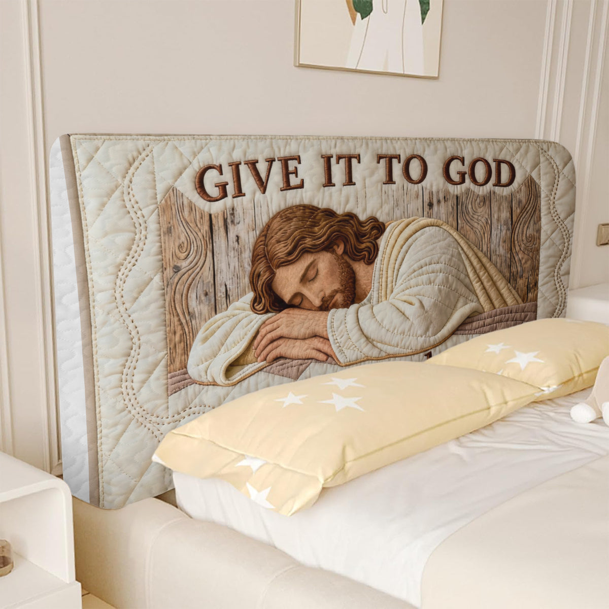 Give It To God And Go To Sleep - Personalized Christian Headboard Slipcover
