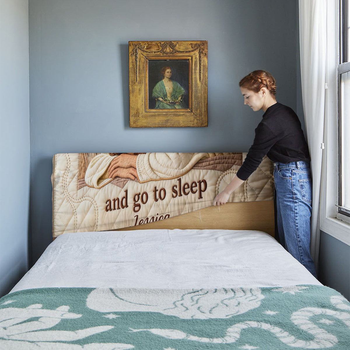 Give It To God And Go To Sleep - Personalized Christian Headboard Slipcover