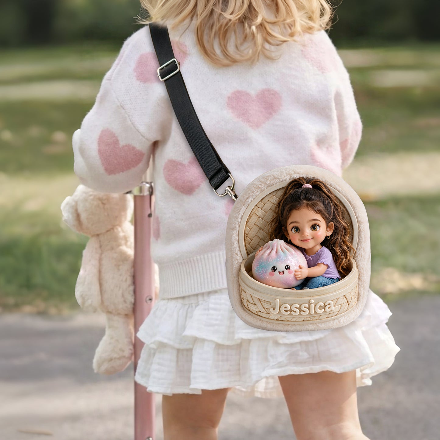 Der Lustige Mystery-Dumpling für Kinder - Personalisierte Kinder-Plüsch-Crossbag